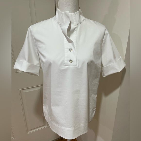 Hinson Wu Aileen Stand Collar Short Sleeve Top - Picture 3 of 14